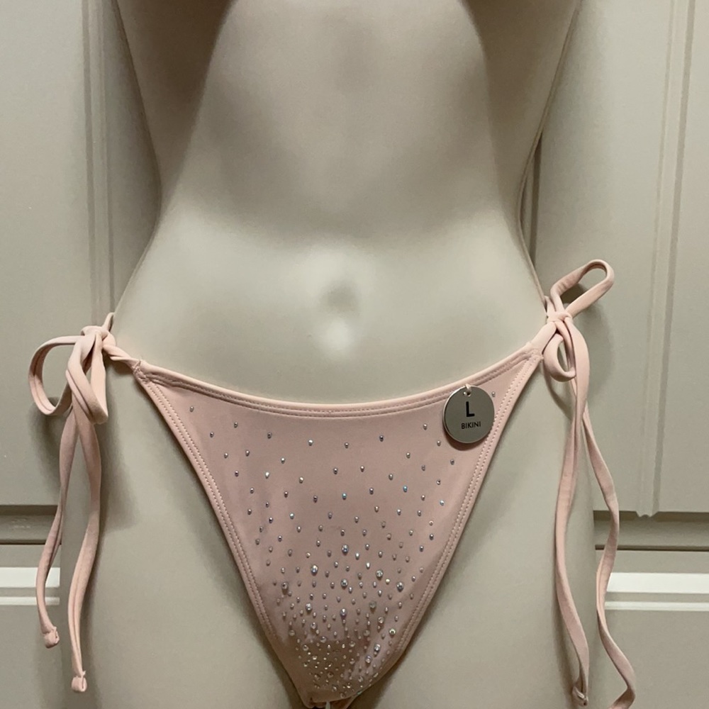 Forever 21 Nude/Tan Embellished Bikini Bottoms LRG